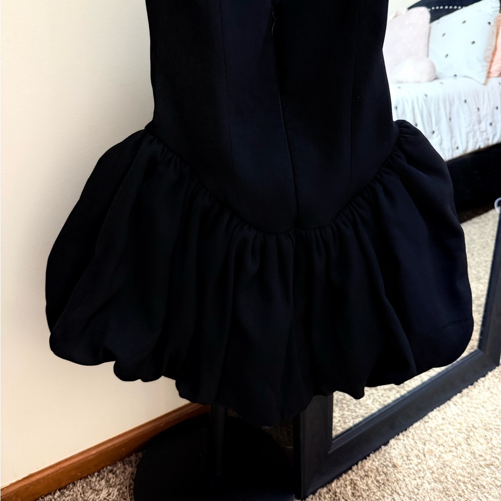 Elegant Black Ruffled Dress